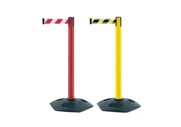 Mobilní zahrazovací sloupek Heavy Duty – samonavíjecí pásmo 2,3 | 3,65 m, barva standard dle vzorníku